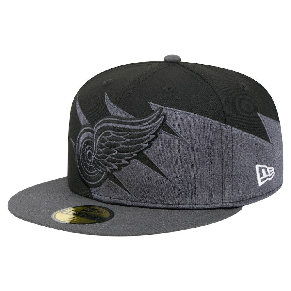 Detroit Red Wings New Era Spikes 59FIFTY Fitted Hat Black