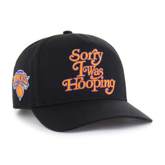 New York Knicks Brand Seen by '47 Sorry I Was Hooping Hitch Adjustable Hat - Black | 47 brand shop