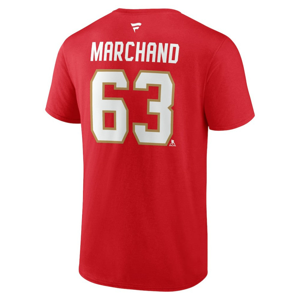 Brad Marchand Florida Panthers Fanatics Authentic Stack Name & Number T-Shirt Red