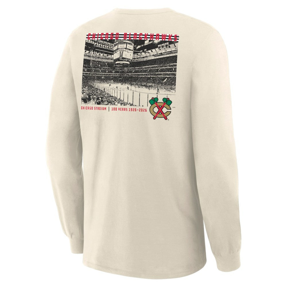 Chicago Blackhawks Fanatics Centennial Legacy Long Sleeve T-Shirt Beige