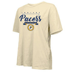 Indiana Pacers Majestic Threads Women's Oversized T-Shirt - Cream outlet