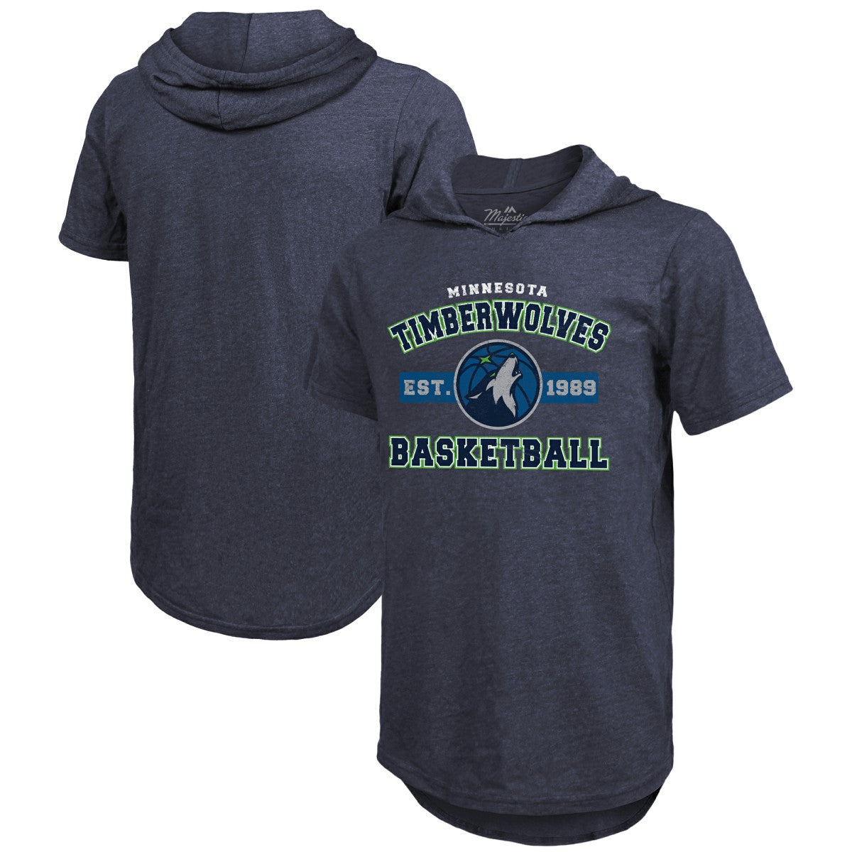 Minnesota Timberwolves Majestic Threads Tri-Blend Hoodie T-Shirt - Navy shop