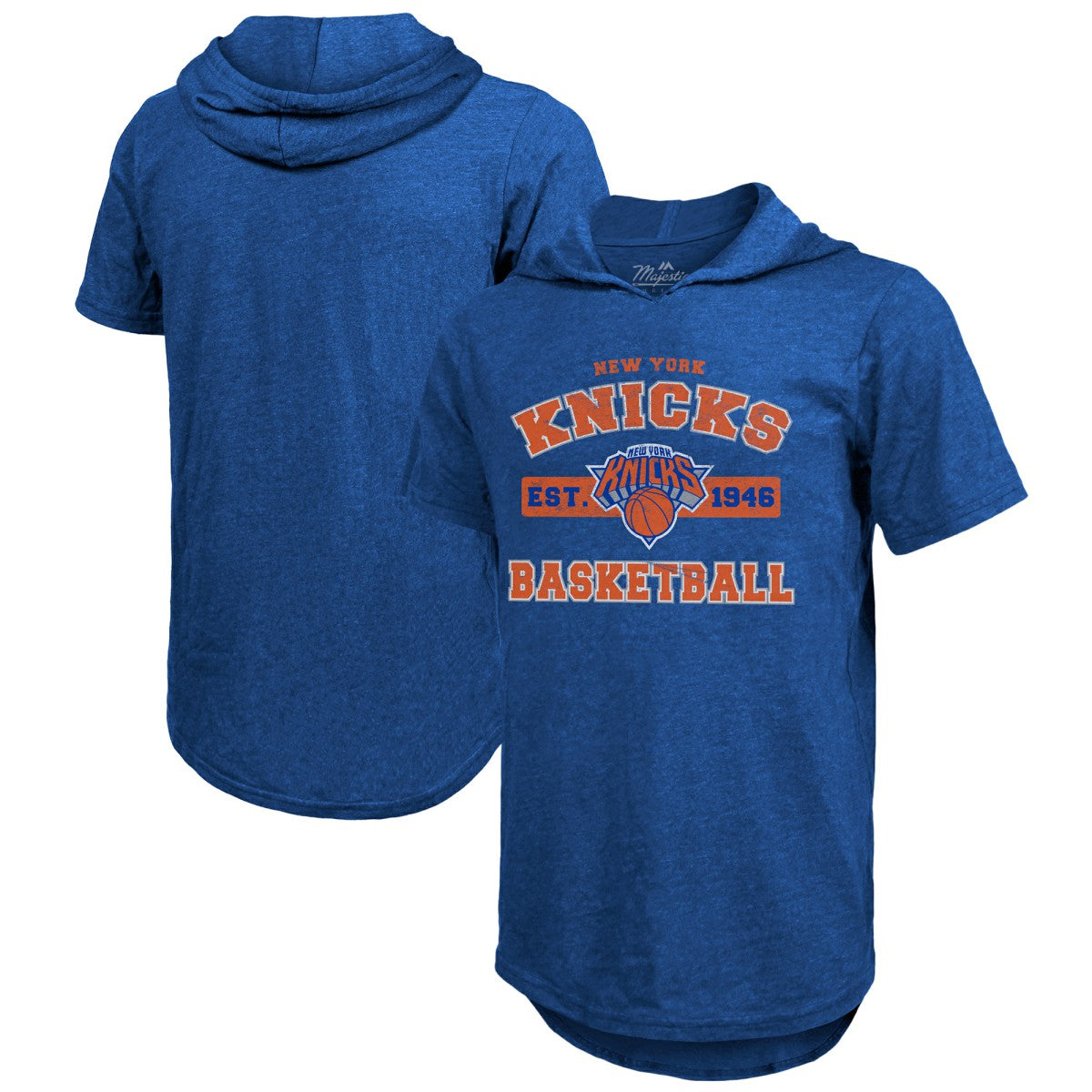 New York Knicks Majestic Threads Tri-Blend Hoodie T-Shirt - Royal discount