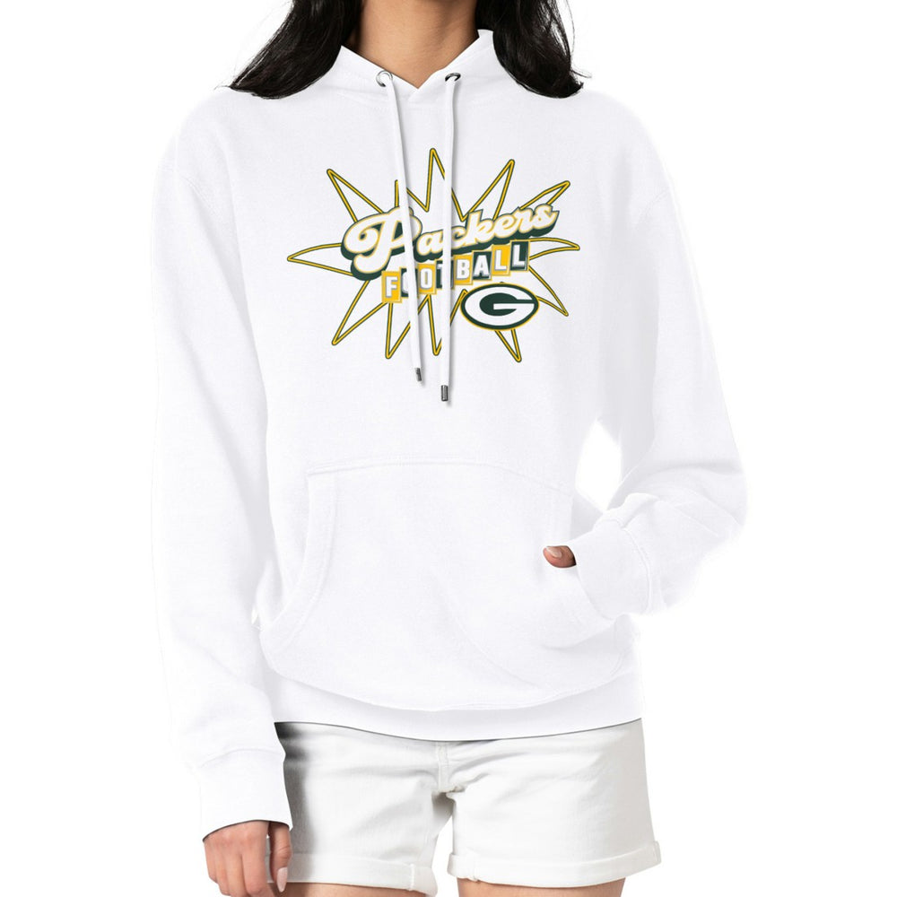 Green Bay Packers Starter Women's Drive-In Sign Pullover Hoodie - White cheap