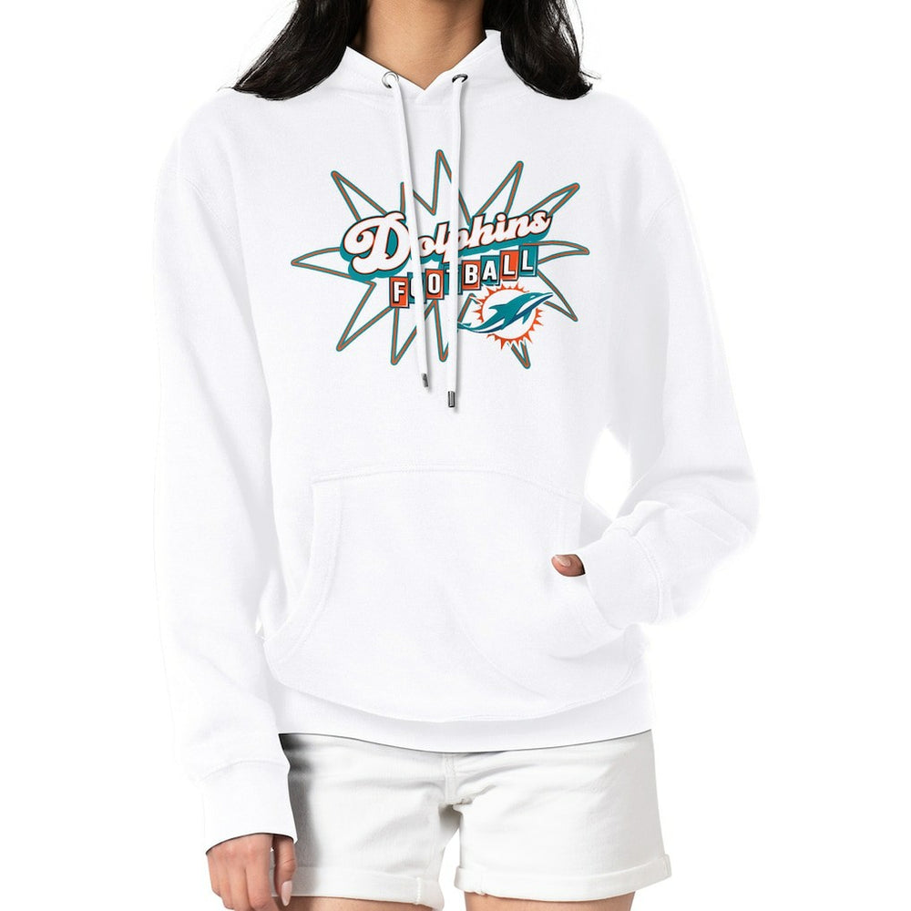 Miami Dolphins Starter Women's Drive-In Sign Pullover Hoodie - White sale