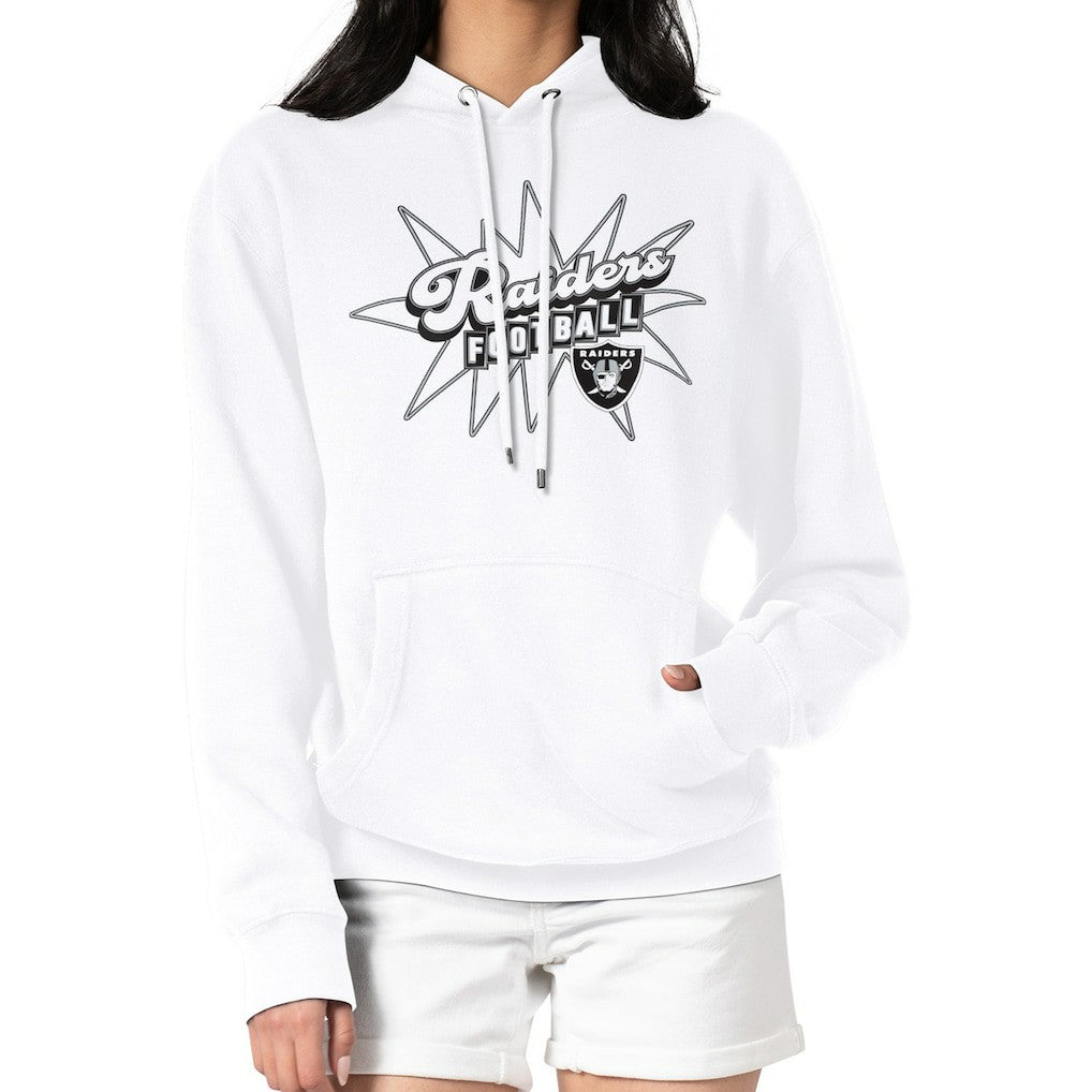 Las Vegas Raiders Starter Women's Drive-In Sign Pullover Hoodie - White sale