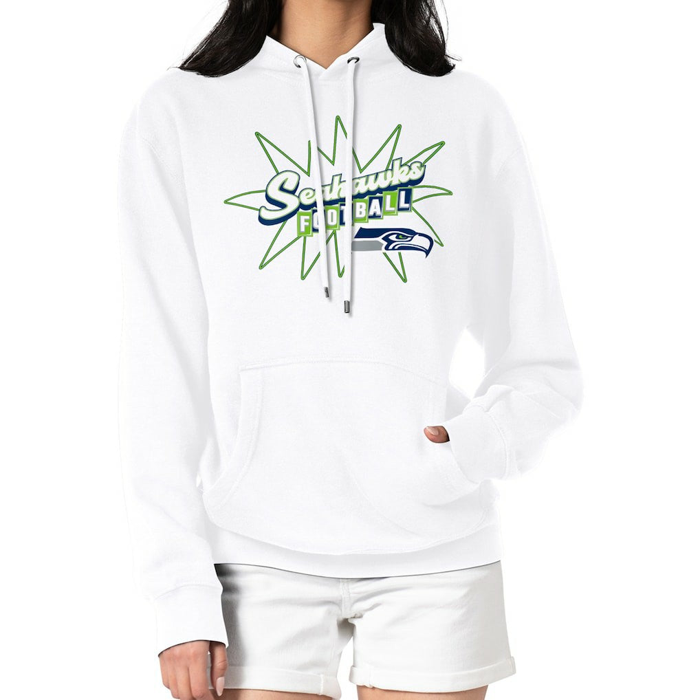 Seattle Seahawks Starter Women's Drive-In Sign Pullover Hoodie - White online
