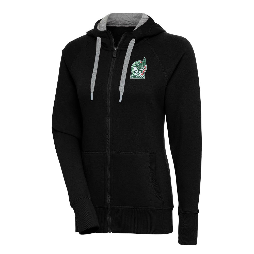 Mexico National Team Antigua Women's Takeover Full-Zip Hoodie - Black discount
