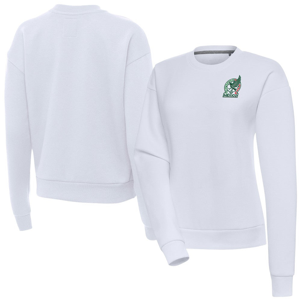 Mexico National Team Antigua Women's Takeover Pullover Sweatshirt - White sale