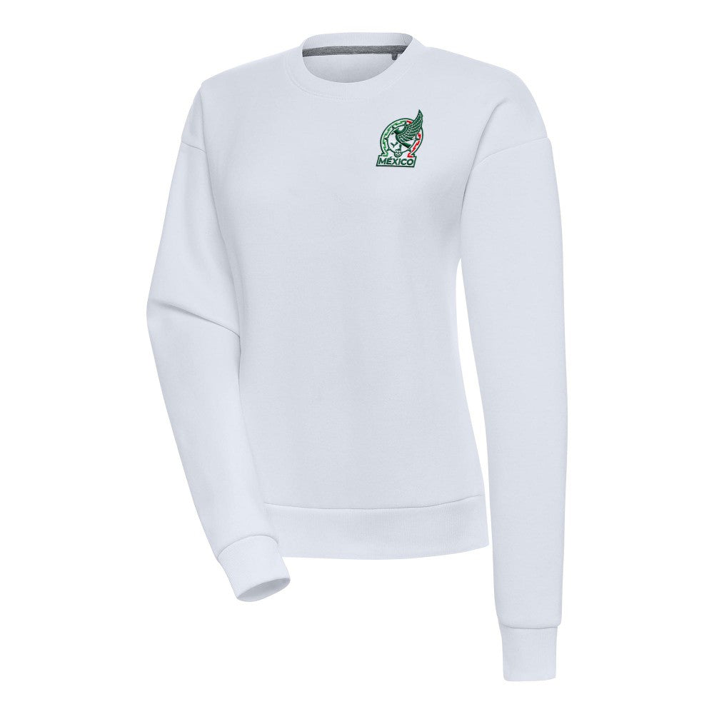 Mexico National Team Antigua Women's Takeover Pullover Sweatshirt - White sale