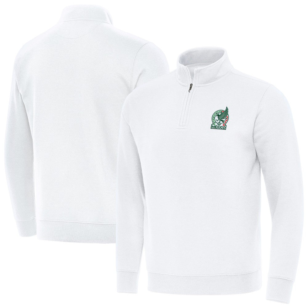 Mexico National Team Antigua Landslide Quarter-Zip Pullover - White for sale