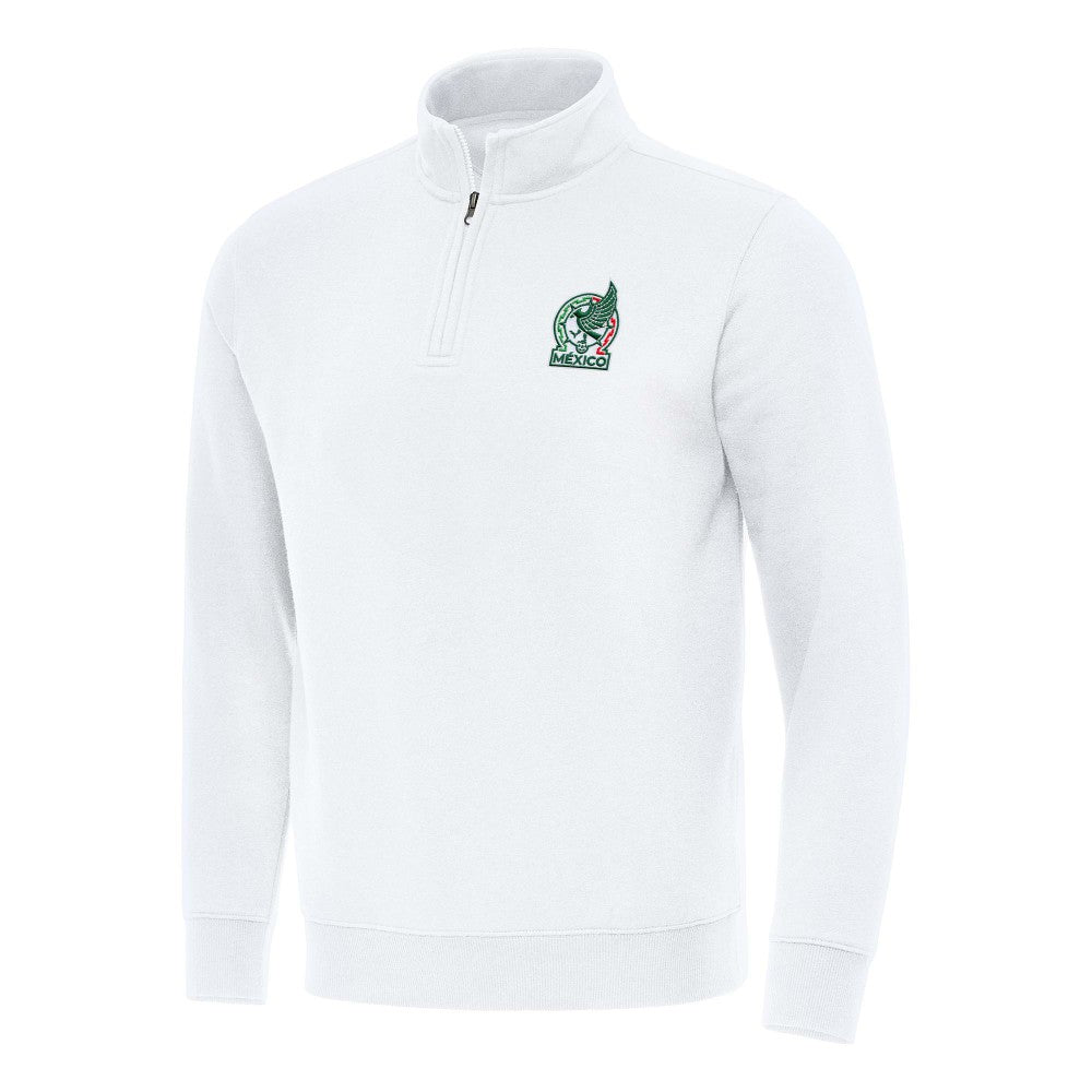 Mexico National Team Antigua Landslide Quarter-Zip Pullover - White for sale