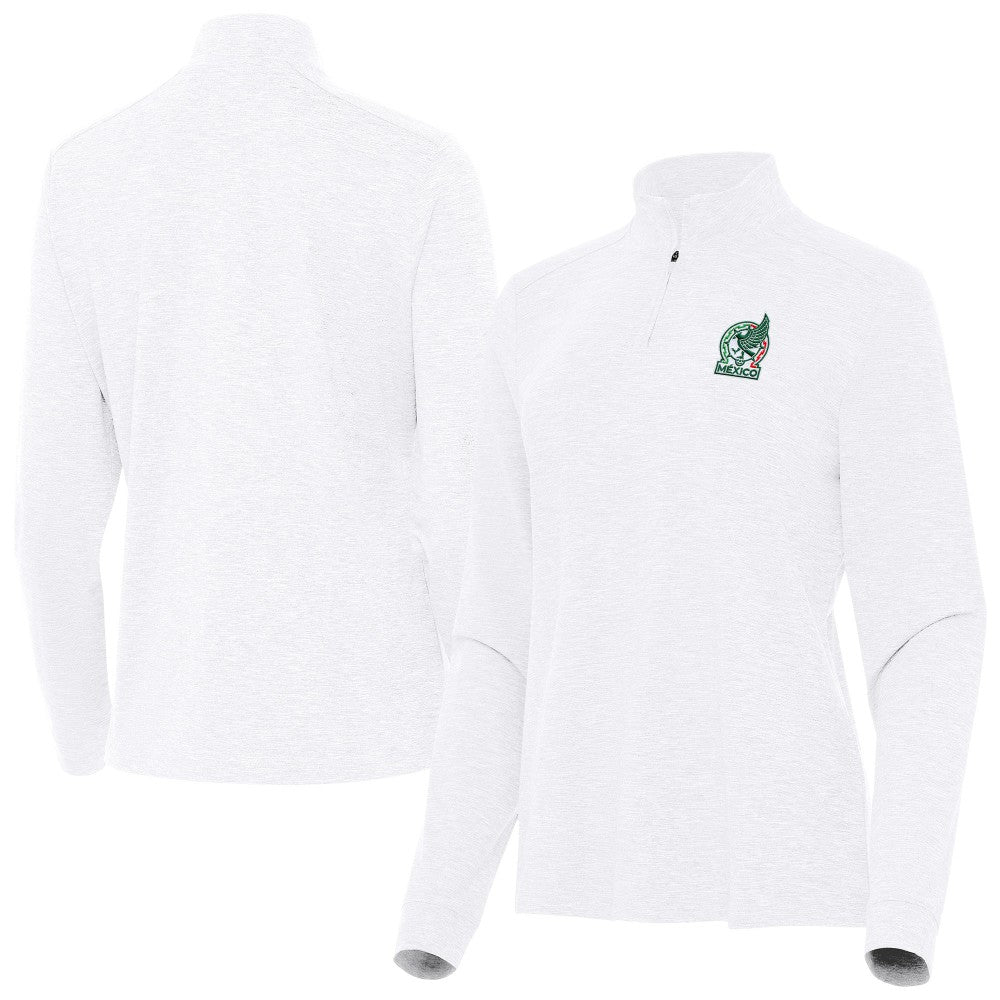 Mexico National Team Antigua Women's Master Quarter-Zip Pullover - White sale