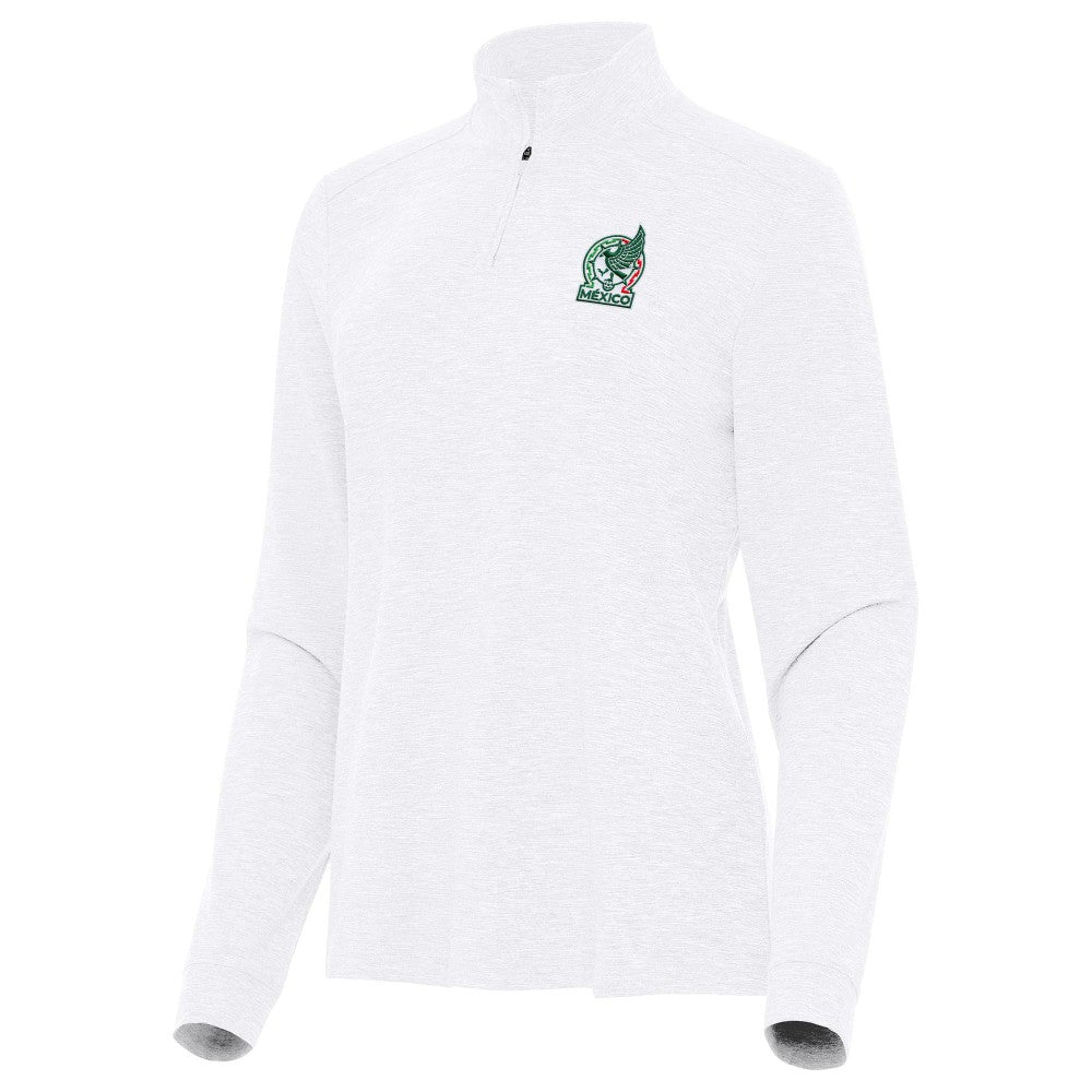 Mexico National Team Antigua Women's Master Quarter-Zip Pullover - White sale