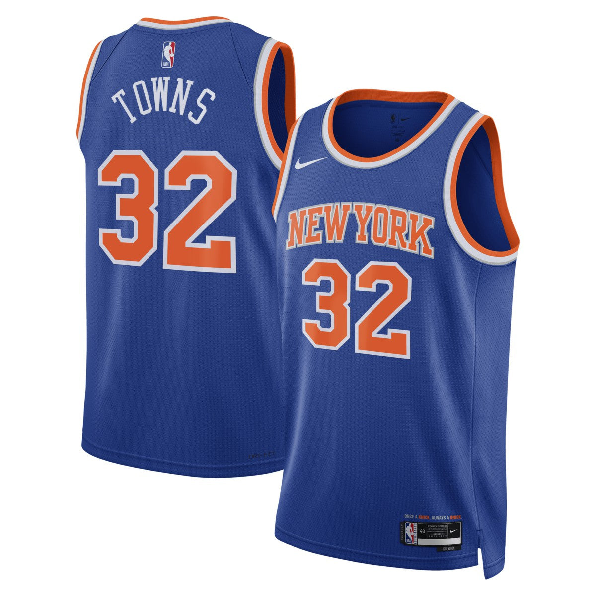 Karl-Anthony Towns New York Knicks Unisex Swingman Jersey - Icon Edition - Blue | Nike online