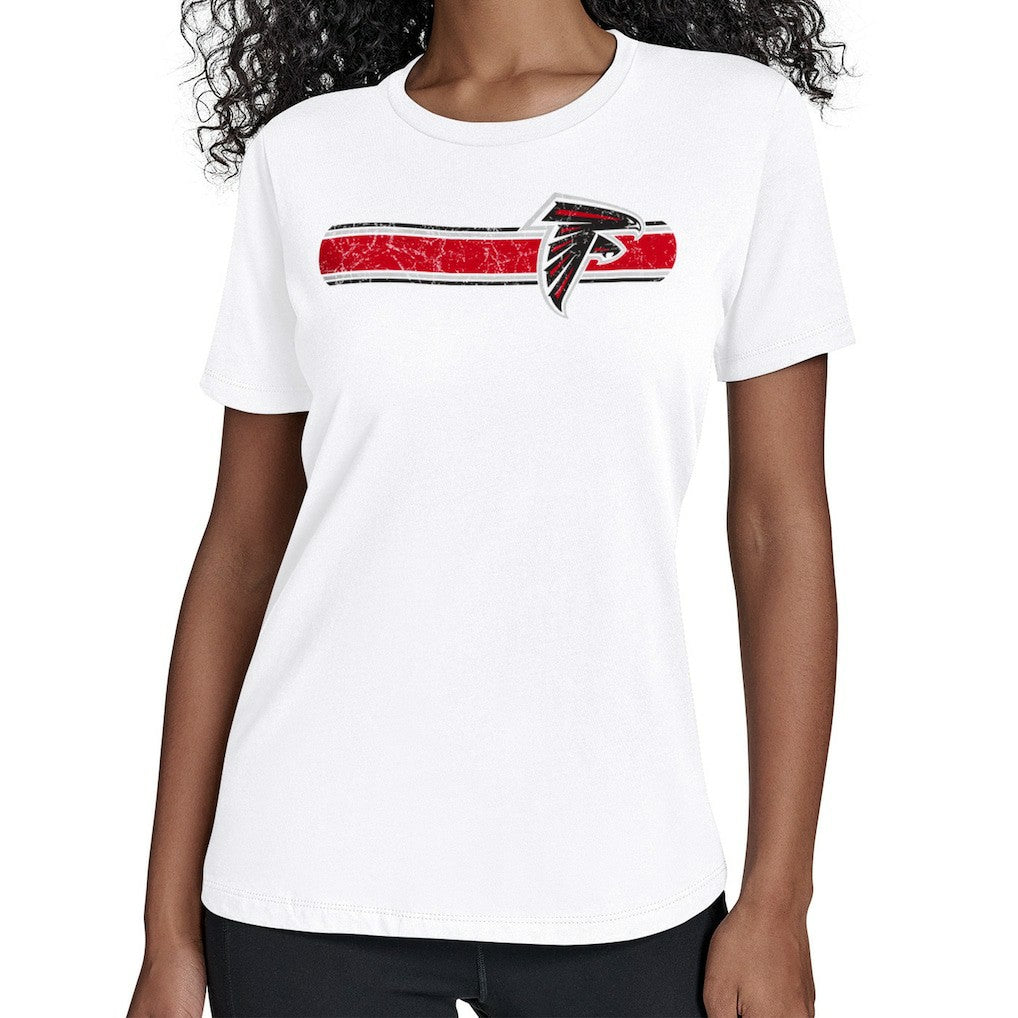 Atlanta Falcons Starter Women's Team Stripe T-Shirt - White discount