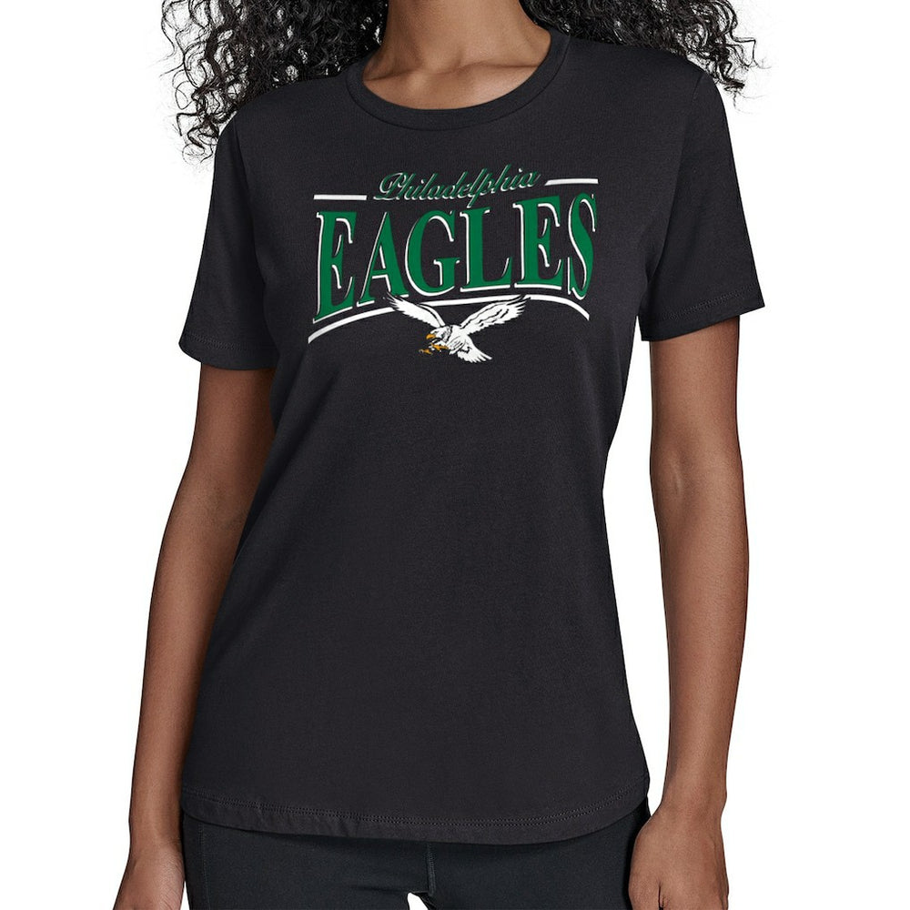 Philadelphia Eagles Starter Women's Throwback Arch Stripe T-Shirt - Black outlet