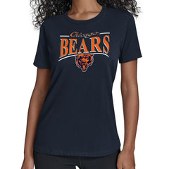 Chicago Bears Starter Women's Arch Stripe T-Shirt - Navy discount