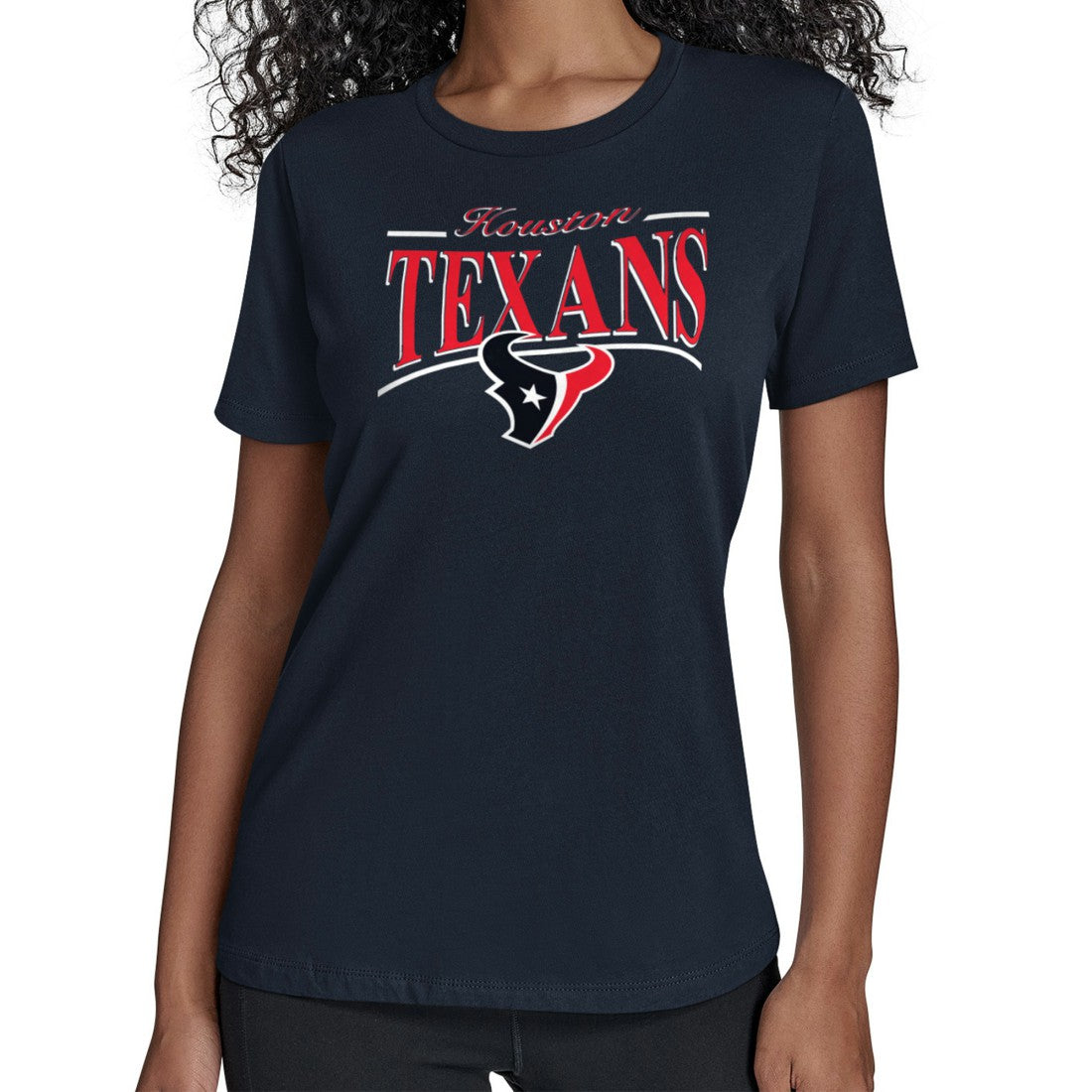 Houston Texans Starter Women's Arch Stripe T-Shirt - Navy on sale