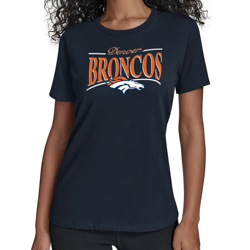 Denver Broncos Starter Women's Arch Stripe T-Shirt - Navy sale