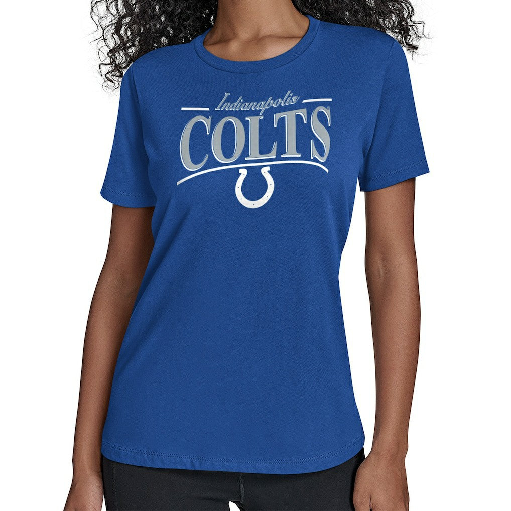 Indianapolis Colts Starter Women's Arch Stripe T-Shirt - Royal on sale