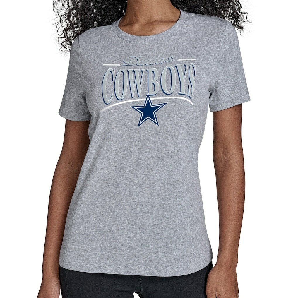 Dallas Cowboys Starter Women's Arch Stripe T-Shirt - Gray for sale