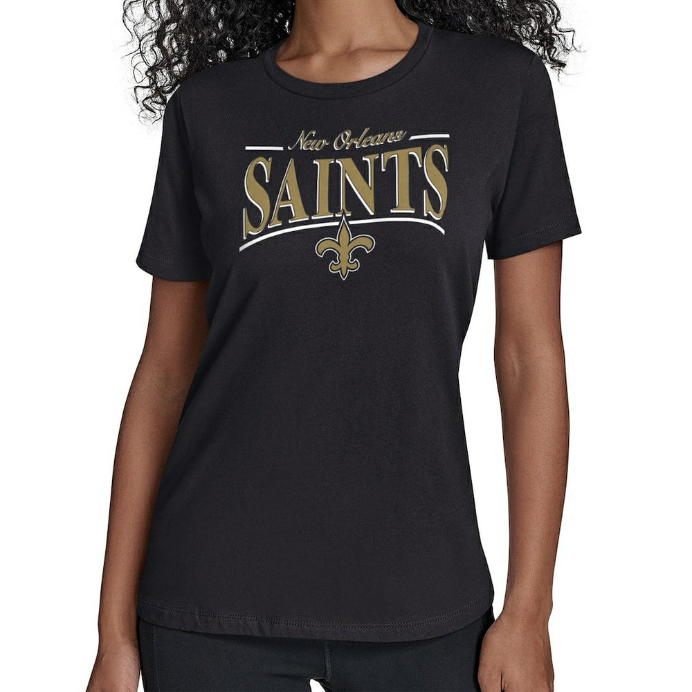 New Orleans Saints Starter Women's Arch Stripe T-Shirt - Black on sale