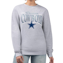 Dallas Cowboys Starter Women's Arch Stripe Fleece Pullover Sweatshirt - Gray cheap