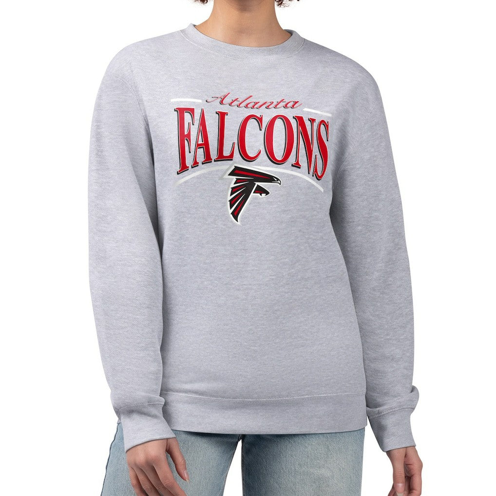 Atlanta Falcons Starter Women's Arch Stripe Fleece Pullover Sweatshirt - Gray outlet