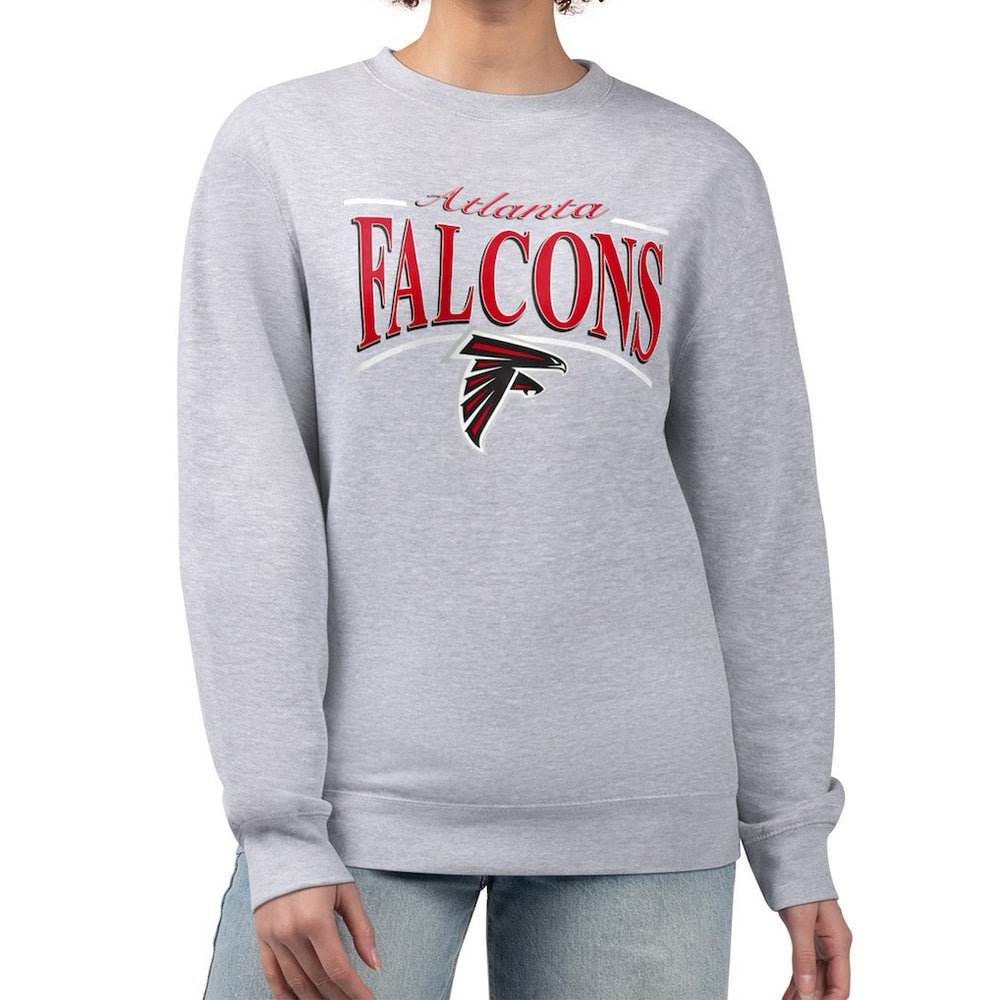 Atlanta Falcons Starter Women's Arch Stripe Fleece Pullover Sweatshirt - Gray outlet