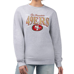 San Francisco 49ers Starter Women's Arch Stripe Fleece Pullover Sweatshirt - Gray sale