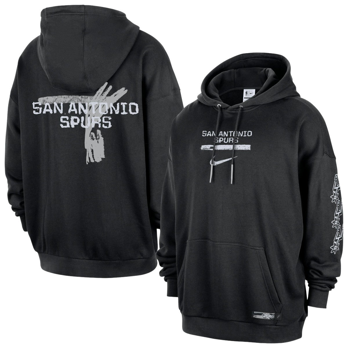 San Antonio Spurs Courtside Club Premium Hoodie - Black | Nike outlet