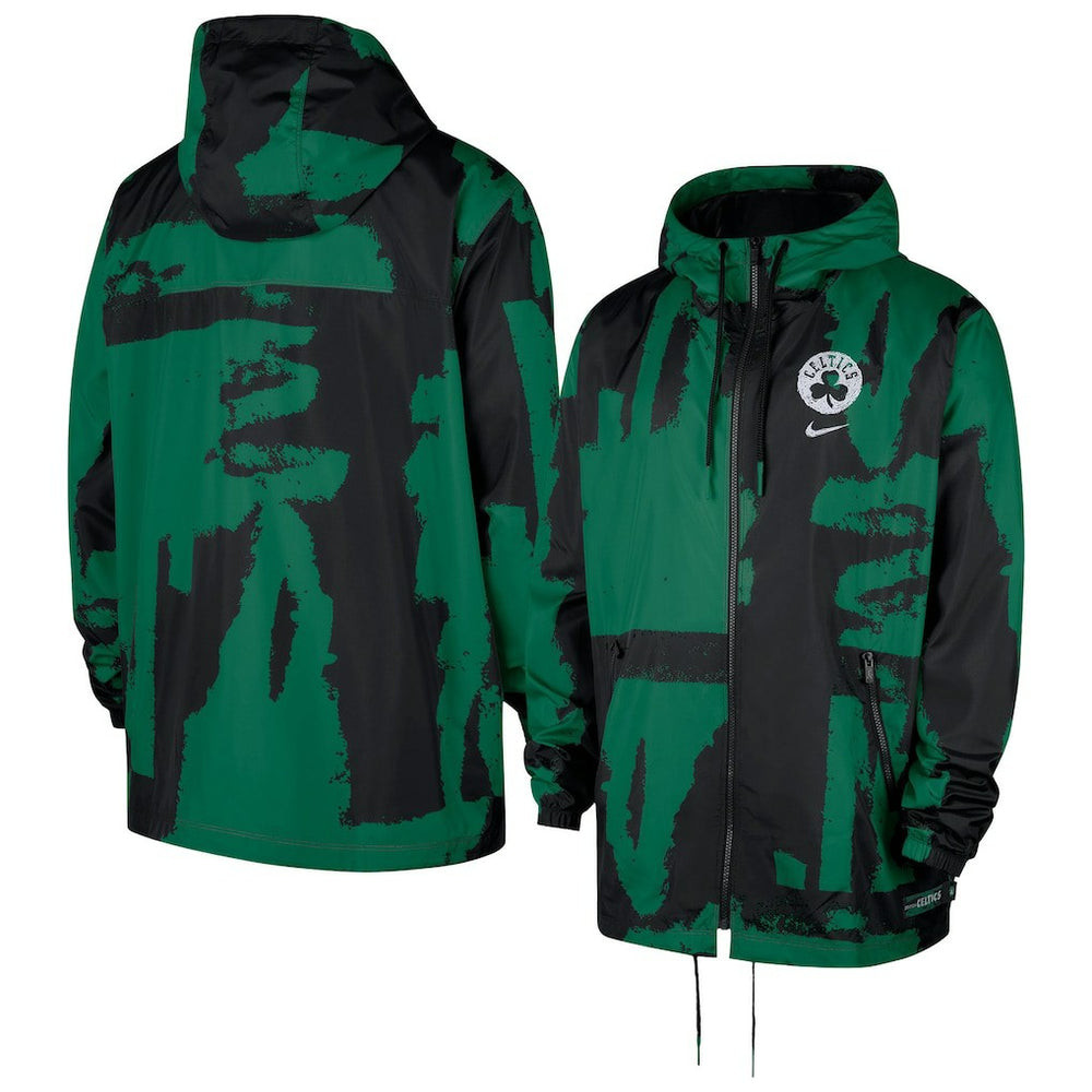 Boston Celtics Courtside Club Premium Woven Full-Zip Hooded Jacket - Black/Kelly Green | Nike online