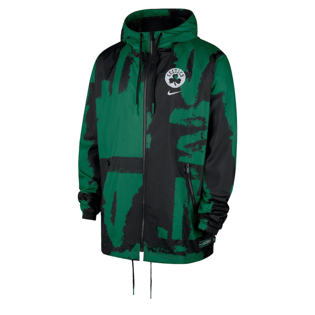 Boston Celtics Courtside Club Premium Woven Full-Zip Hooded Jacket - Black/Kelly Green | Nike online