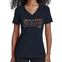 Chicago Bears Starter Women's Groovy Script V-Neck T-Shirt - Navy cheap
