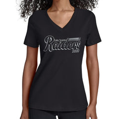 Las Vegas Raiders Starter Women's Groovy Script V-Neck T-Shirt - Black online