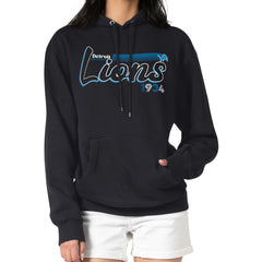Detroit Lions Starter Women's Groovy Script Pullover Hoodie - Black for sale