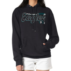 Philadelphia Eagles Starter Women's Groovy Script Pullover Hoodie - Black on sale