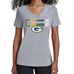 Green Bay Packers Starter Women's Color Shading V-Neck T-Shirt - Gray outlet