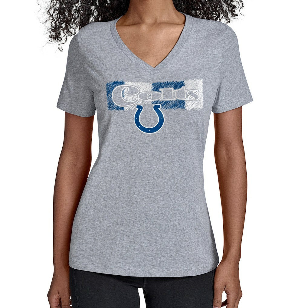 Indianapolis Colts Starter Women's Color Shading V-Neck T-Shirt - Gray for sale
