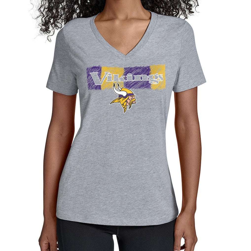 Minnesota Vikings Starter Women's Color Shading V-Neck T-Shirt - Gray cheap