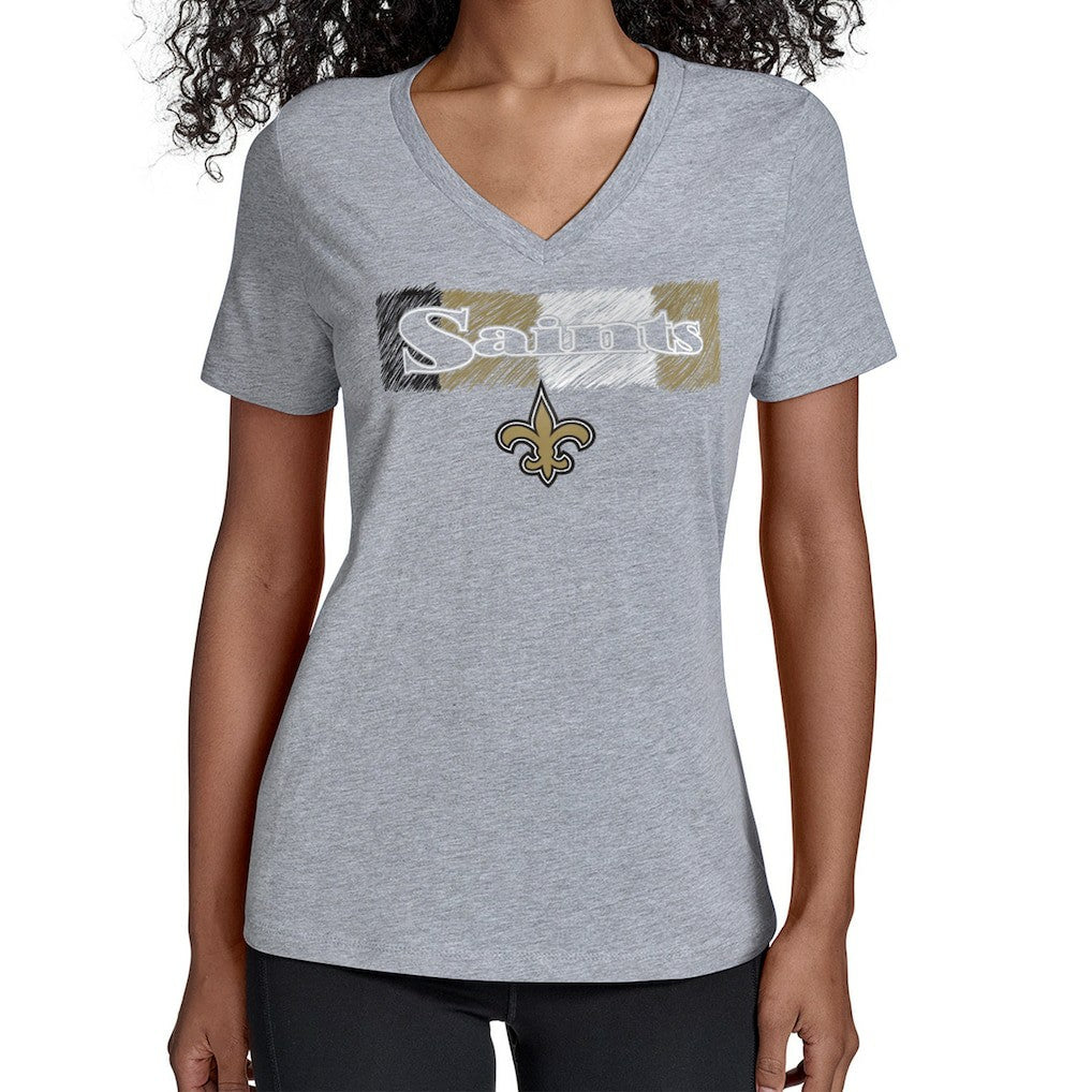 New Orleans Saints Starter Women's Color Shading V-Neck T-Shirt - Gray outlet
