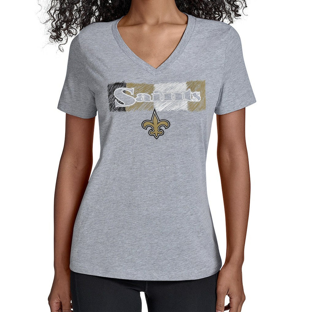 New Orleans Saints Starter Women's Color Shading V-Neck T-Shirt - Gray outlet