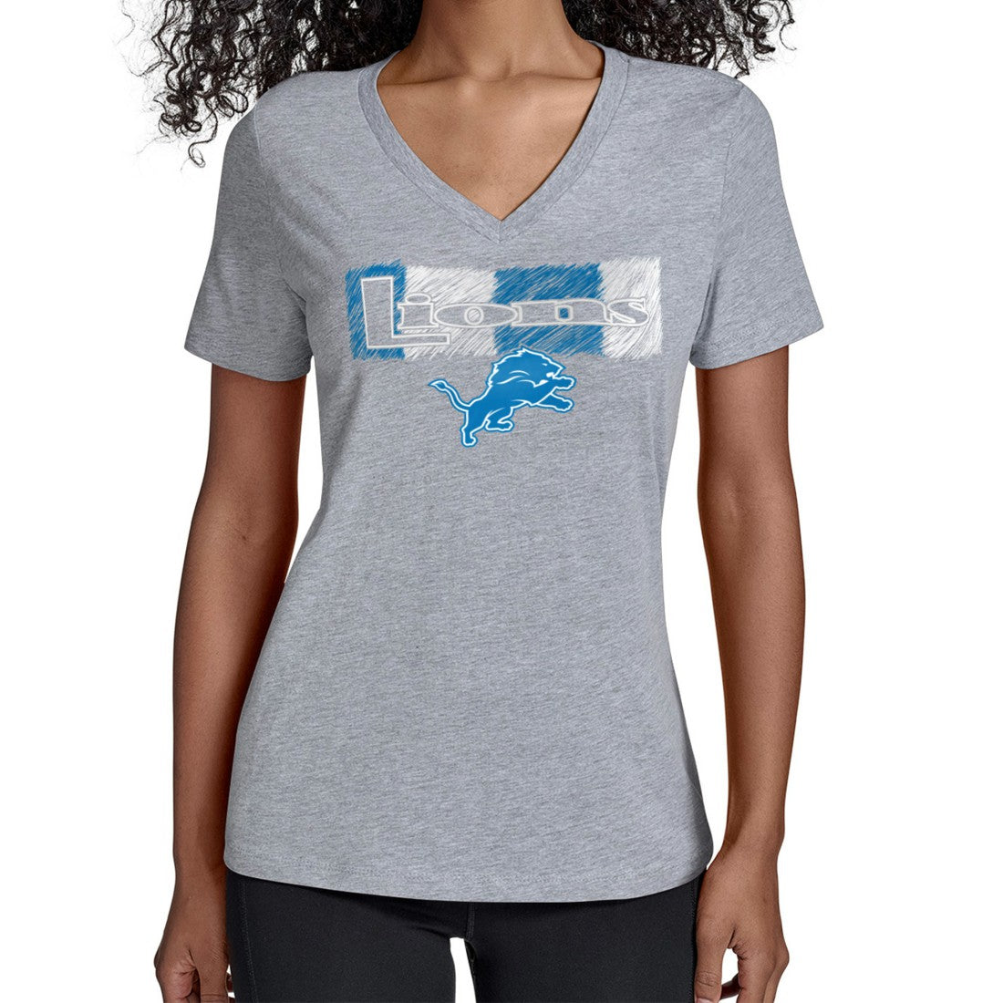 Detroit Lions Starter Women's Color Shading V-Neck T-Shirt - Gray discount