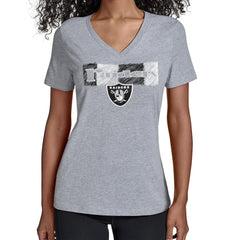 Las Vegas Raiders Starter Women's Color Shading V-Neck T-Shirt - Gray for sale