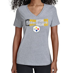Pittsburgh Steelers Starter Women's Color Shading V-Neck T-Shirt - Gray online