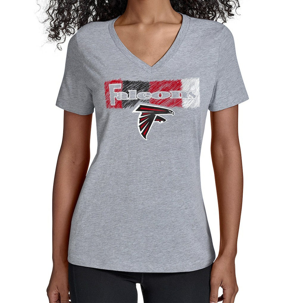 Atlanta Falcons Starter Women's Color Shading V-Neck T-Shirt - Gray outlet