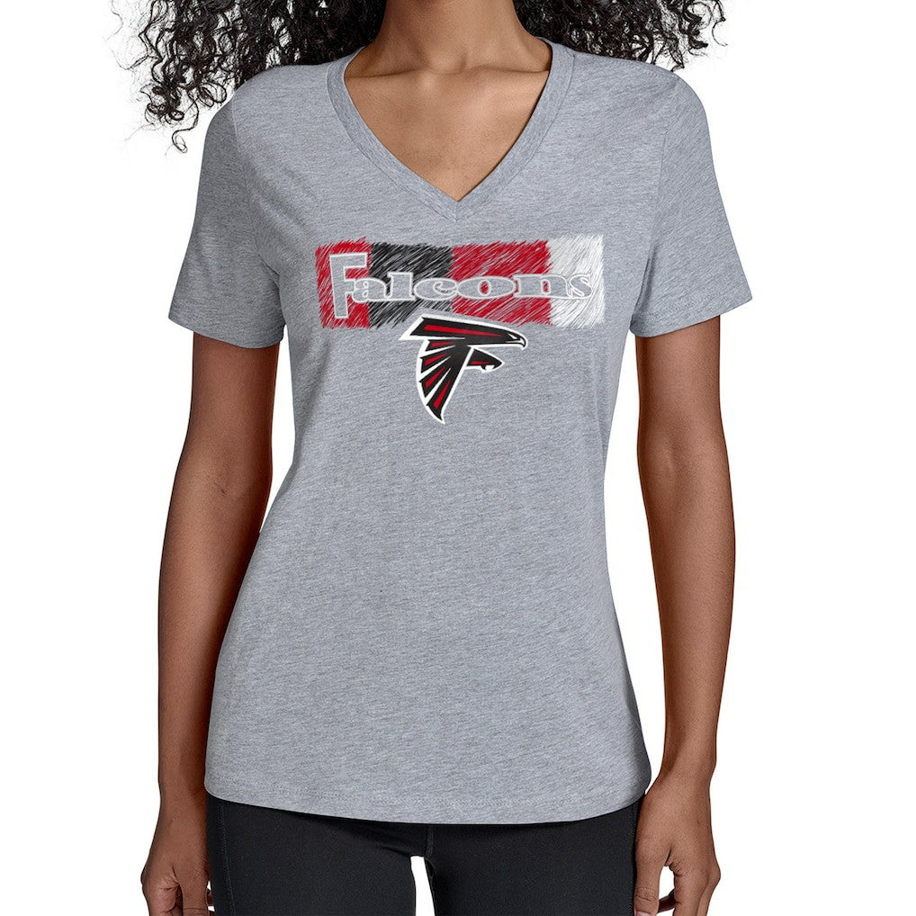 Atlanta Falcons Starter Women's Color Shading V-Neck T-Shirt - Gray outlet