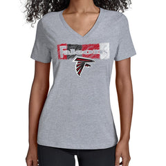 Atlanta Falcons Starter Women's Color Shading V-Neck T-Shirt - Gray outlet