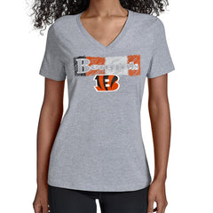 Cincinnati Bengals Starter Women's Color Shading V-Neck T-Shirt - Gray for sale